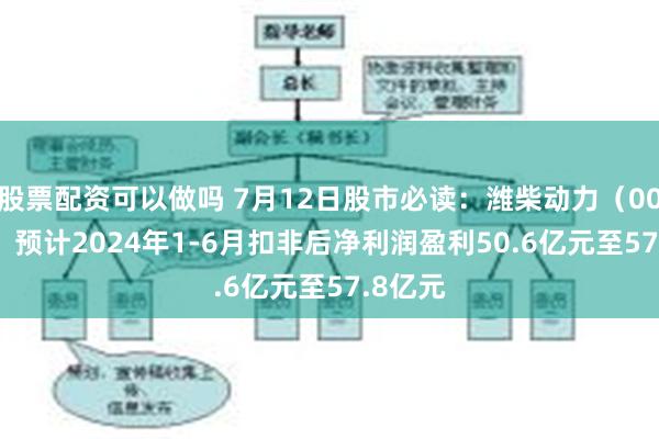 股票配资可以做吗 7月12日股市必读：潍柴动力（000338）预计2024年1-6月扣非后净利润盈利50.6亿元至57.8亿元