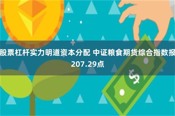 股票杠杆实力明道资本分配 中证粮食期货综合指数报207.29点