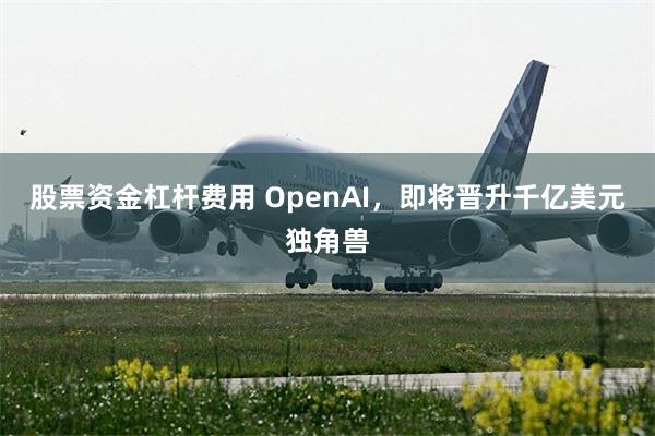 股票资金杠杆费用 OpenAI，即将晋升千亿美元独角兽