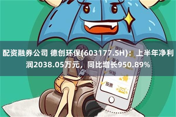 配资融券公司 德创环保(603177.SH)：上半年净利润2038.05万元，同比增长950.89%